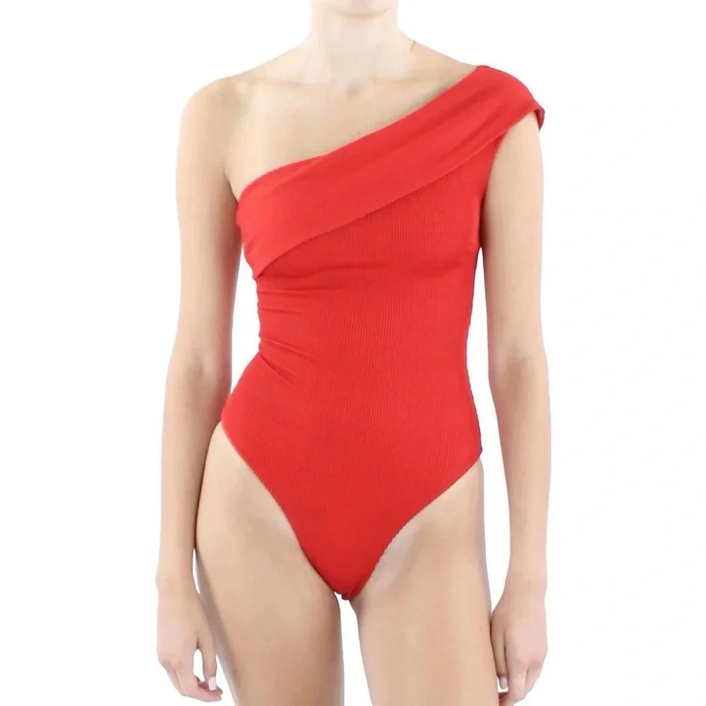 Haight Ribbed One Shoulder One Piece Swimsuit